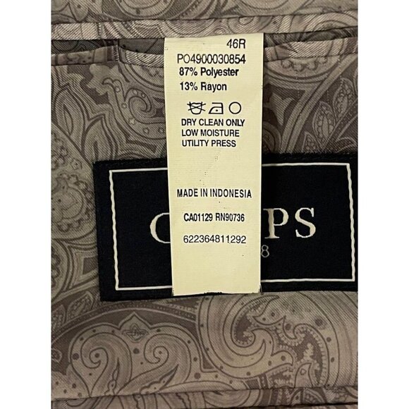 Mens 2 BUTTON , TAN Chaps Jacket Blazer 46R Polyester & Rayon Blend - Picture 4 of 13